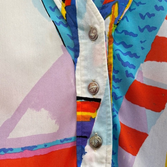 Rare Vintage 70's Ken Scott Hand Printed Sailboat Print MIdi Dress Retro White M - Picture 8 of 15